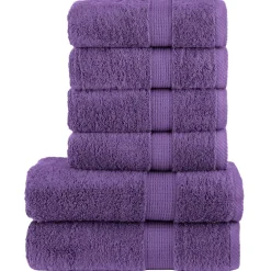 vidaXL 6-delige Handdoekenset SOLUND 600 g/m² paars