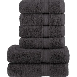 vidaXL 6-delige Handdoekenset SOLUND 600 g/m² antracietkleurig
