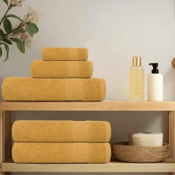 vidaXL 6-delige Handdoekenset FROGN 360 g/m² goud