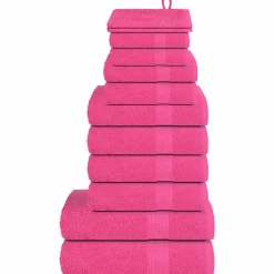 vidaXL 12-delige Handdoekenset FROGN 360 g/m² roze