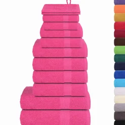vidaXL 12-delige Handdoekenset FROGN 360 g/m² roze
