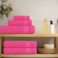 vidaXL 12-delige Handdoekenset FROGN 360 g/m² roze
