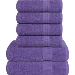 vidaXL 6-delige Handdoekenset FROGN 360 g/m² paars