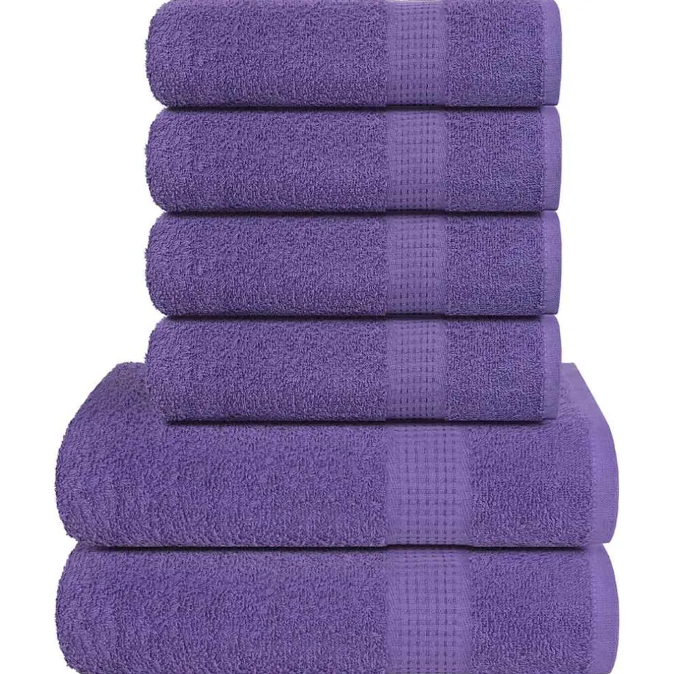 vidaXL 6-delige Handdoekenset FROGN 360 g/m² paars