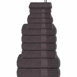vidaXL 12-delige Handdoekenset FROGN 360 g/m² antraciet