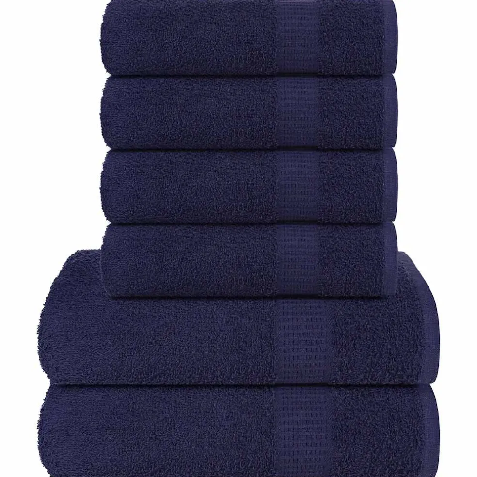 vidaXL 6-delige Handdoekenset FROGN 360 g/m² marineblauw