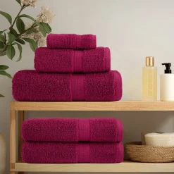 vidaXL 8-delige Handdoekenset SOLUND 600 g/m² bordeauxrood