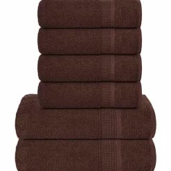 vidaXL 6-delige Handdoekenset FROGN 360 g/m² bruin