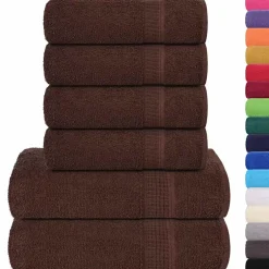 vidaXL 6-delige Handdoekenset FROGN 360 g/m² bruin