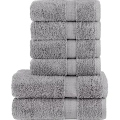 vidaXL 6-delige Handdoekenset SOLUND 600 g/m² grijs