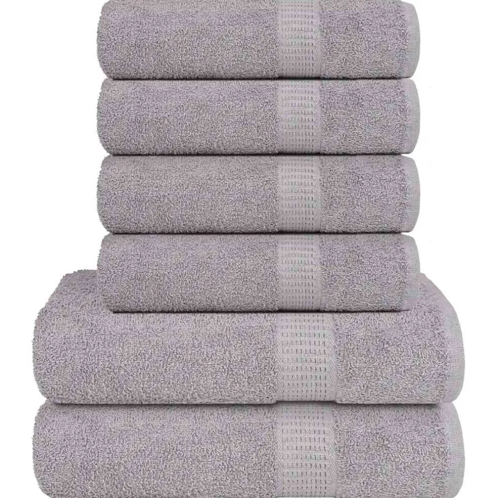 vidaXL 6-delige Handdoekenset FROGN 360 g/m² grijs