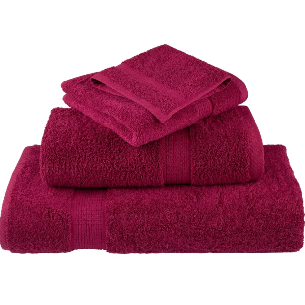 vidaXL 6-delige Handdoekenset SOLUND 600 g/m² bordeauxrood