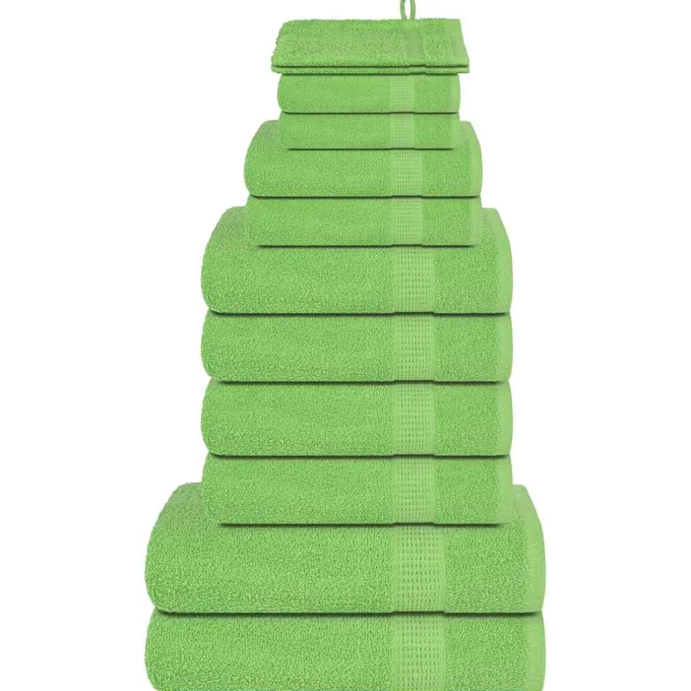 vidaXL 12-delige Handdoekenset FROGN 360 g/m² appelgroen