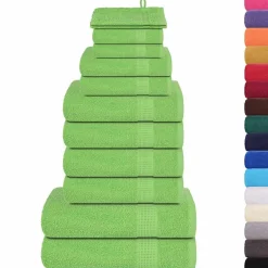 vidaXL 12-delige Handdoekenset FROGN 360 g/m² appelgroen