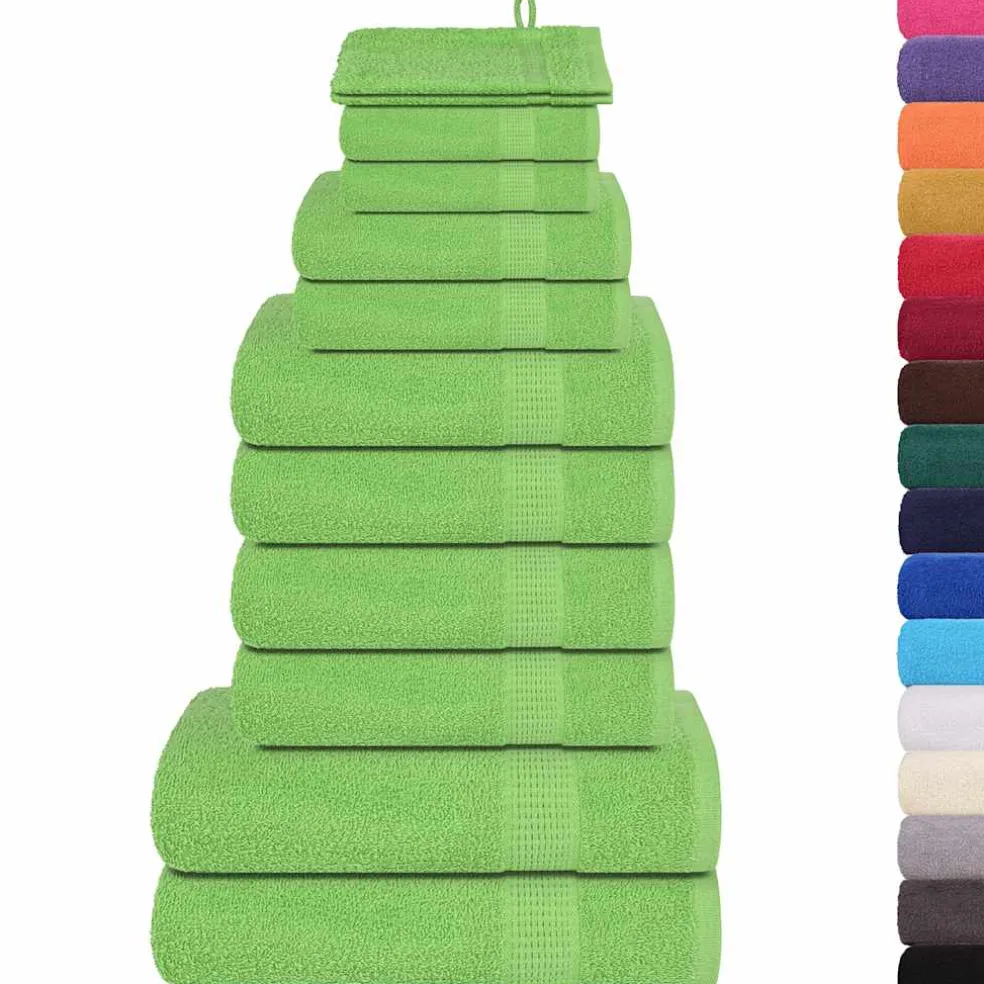 vidaXL 12-delige Handdoekenset FROGN 360 g/m² appelgroen