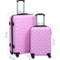 vidaXL 2-delige Harde kofferset ABS roze