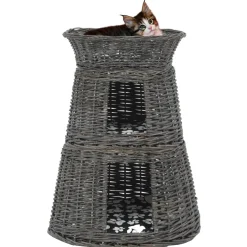 vidaXL 3-delige Kattenmandenset met kussens 47x34x60 cm wilgen