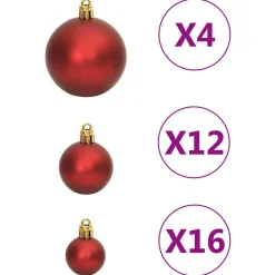 vidaXL 111-delige Kerstballenset polystyreen rood