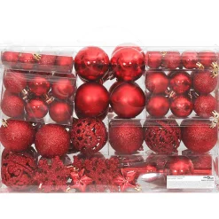 vidaXL 111-delige Kerstballenset polystyreen rood