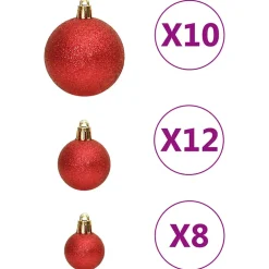 vidaXL 111-delige Kerstballenset polystyreen rood