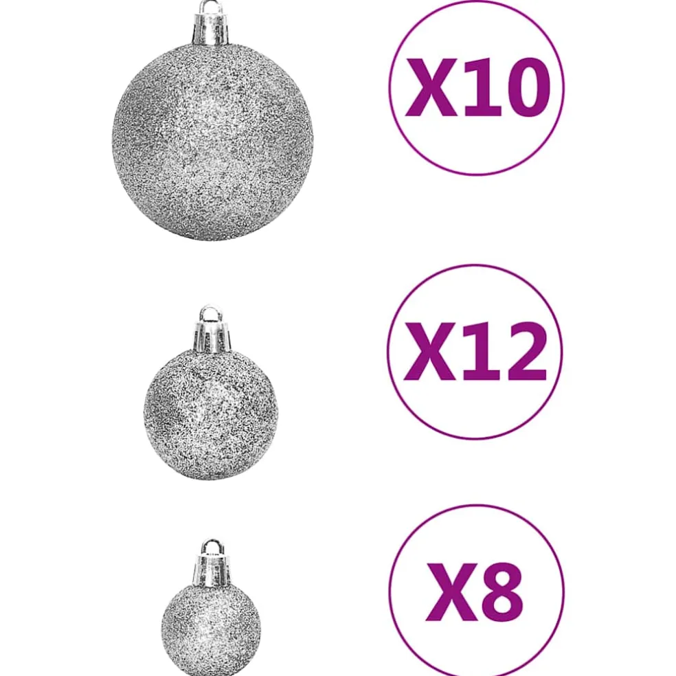 vidaXL 111-delige Kerstballenset polystyreen zilverkleurig