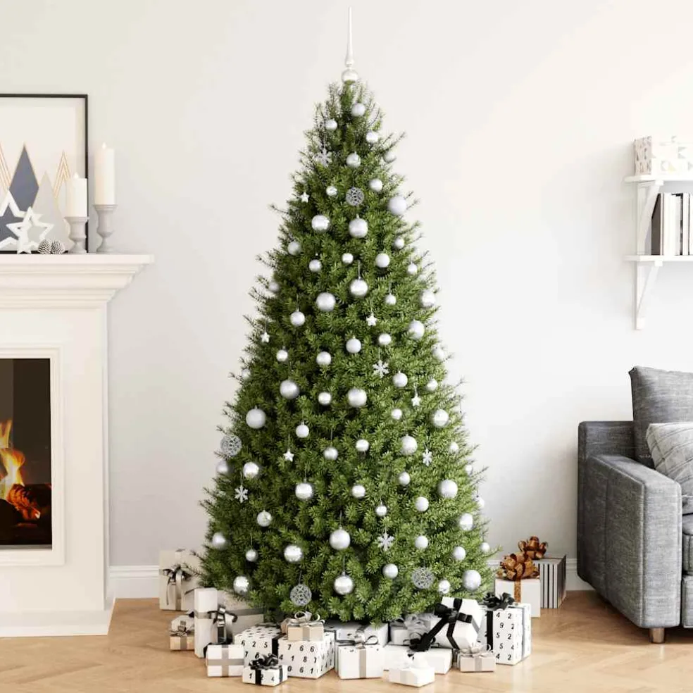 vidaXL 111-delige Kerstballenset polystyreen zilverkleurig