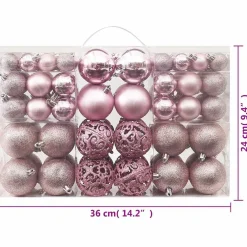 vidaXL 100-delige Kerstballenset roze