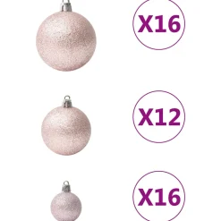 vidaXL 100-delige Kerstballenset roze