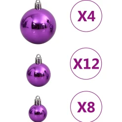 vidaXL 111-delige Kerstballenset polystyreen paars