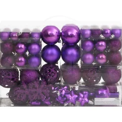 vidaXL 111-delige Kerstballenset polystyreen paars
