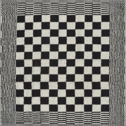 vidaXL 10-delige Keukendoekenset katoen zwart en wit
