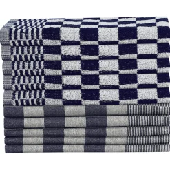 vidaXL 20-delige Keukendoekenset katoen blauw en wit