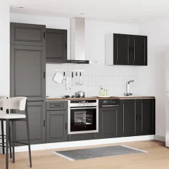 vidaXL 7-delige Keukenkastenset Porto bewerkt hout zwart