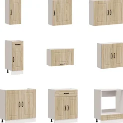 vidaXL 14-delige Keukenkastenset Kalmar bewerkt hout sonoma eikenkleur