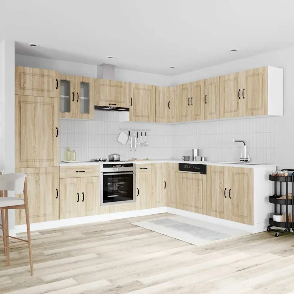 vidaXL 14-delige Keukenkastenset Kalmar bewerkt hout sonoma eikenkleur