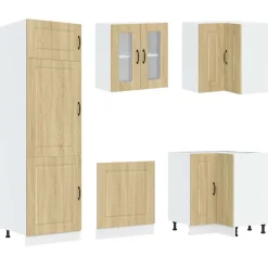 vidaXL 14-delige Keukenkastenset Kalmar bewerkt hout sonoma eikenkleur