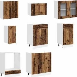 vidaXL 8-delige Keukenkastenset Kalmar bewerkt hout oud houtkleurig
