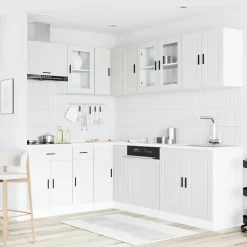 vidaXL 11-delige Keukenkastenset Porto bewerkt hout wit