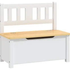 vidaXL 4-delige Kindertafel- en stoelenset MDF wit en beige