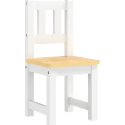 vidaXL 4-delige Kindertafel- en stoelenset MDF wit en beige