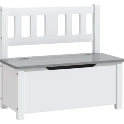 vidaXL 3-delige Kindertafel- en stoelenset MDF wit en grijs
