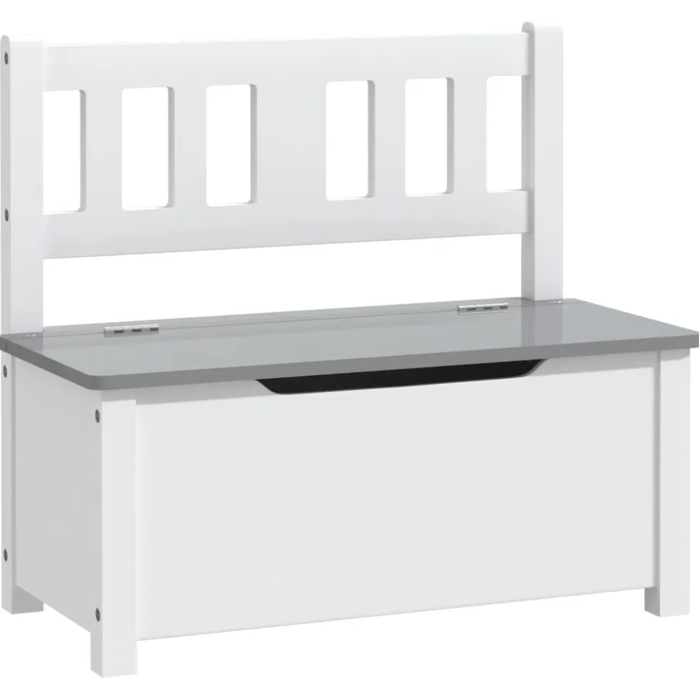 vidaXL 3-delige Kindertafel- en stoelenset MDF wit en grijs