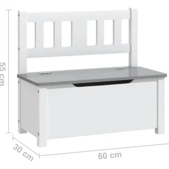 vidaXL 3-delige Kindertafel- en stoelenset MDF wit en grijs