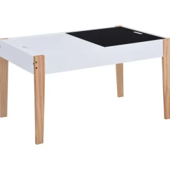 vidaXL 3-delige Kindertafel- en stoelenset krijtbord zwart en wit