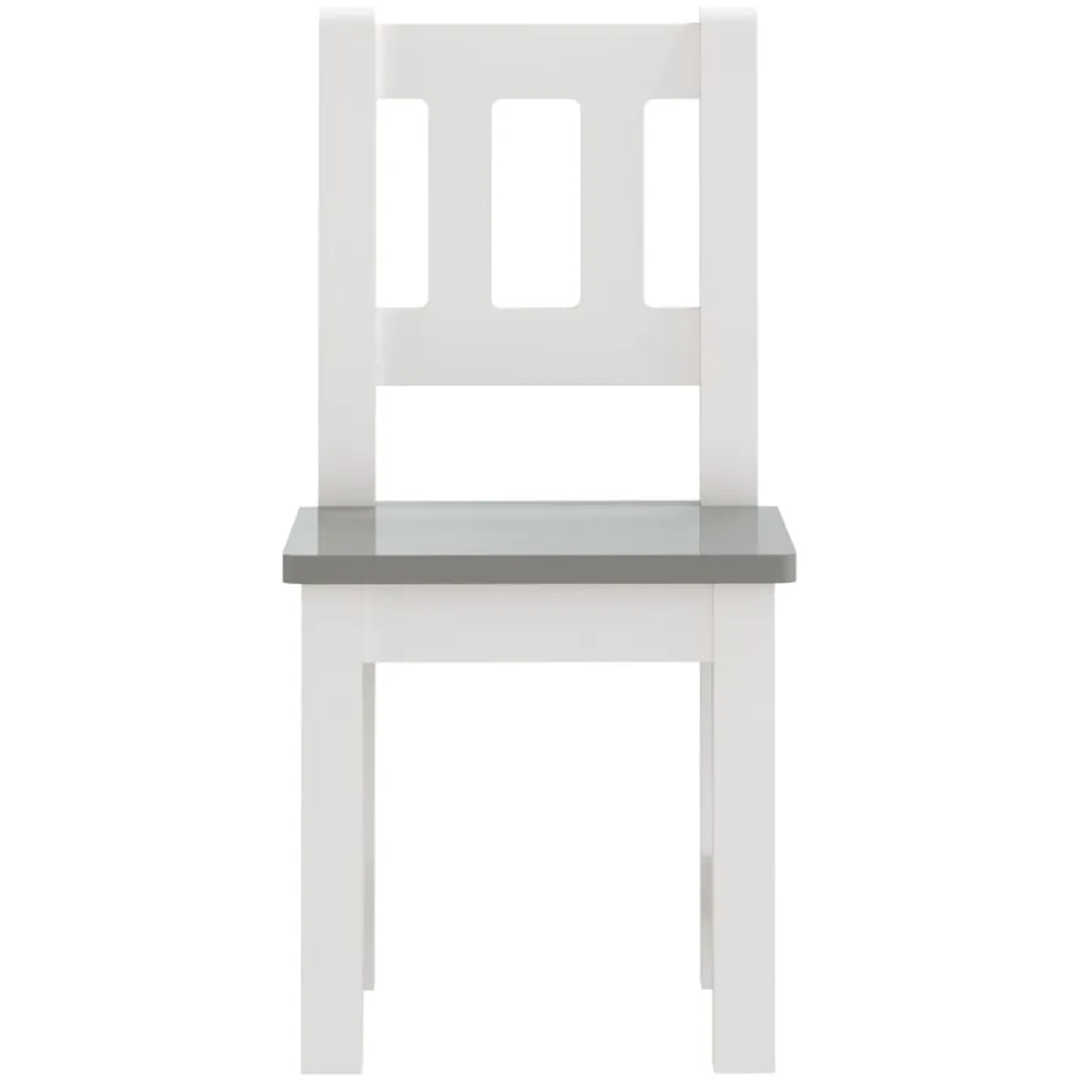 vidaXL 3-delige Kindertafel- en stoelenset MDF wit en grijs