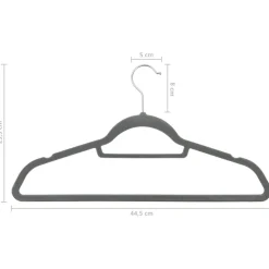 vidaXL 20-delige Kledinghangerset anti-slip fluweel grijs