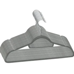 vidaXL 20-delige Kledinghangerset anti-slip fluweel grijs