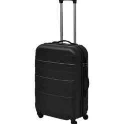 vidaXL 3-delige Kofferset hard 45,5/55/66 cm zwart