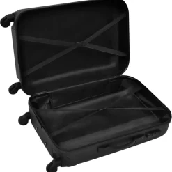 vidaXL 3-delige Kofferset hard 45,5/55/66 cm zwart