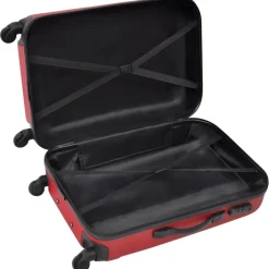 vidaXL 3-delige Kofferset hard 45,5/55/66 cm rood